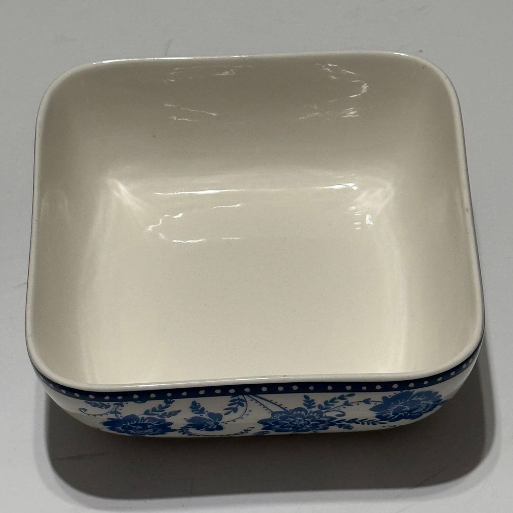 Portobello by Inspire Blue Floral Square Dish (Bone China Designed In England
